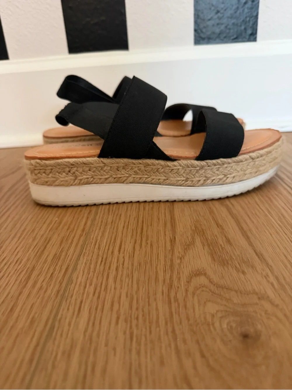 Madden Girl Black Espadrille Platform Sandals
